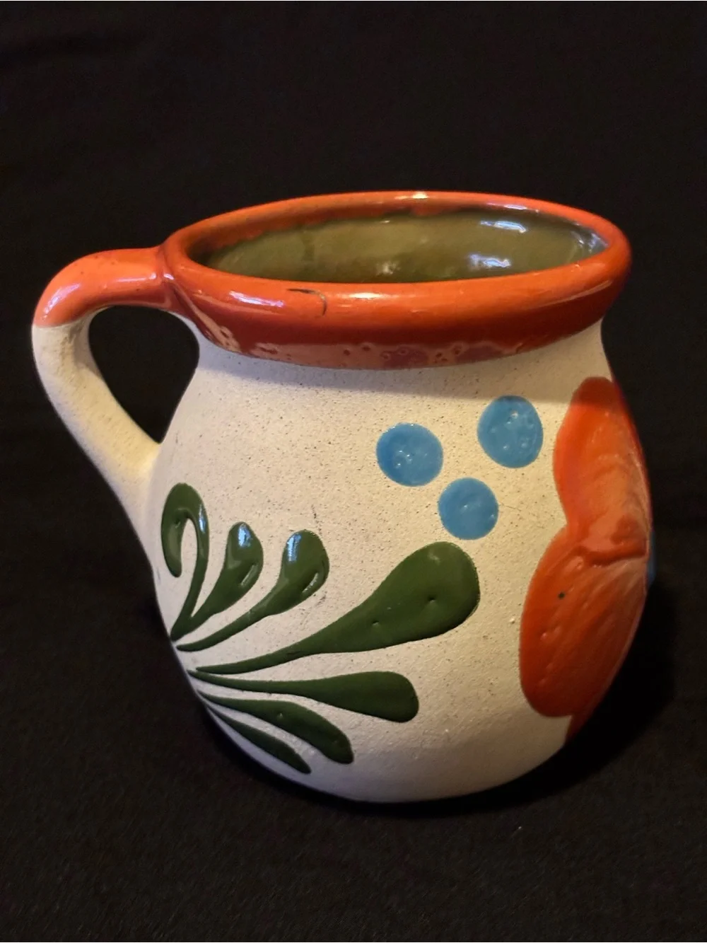 Mexican Handpainted Pottery Mug.